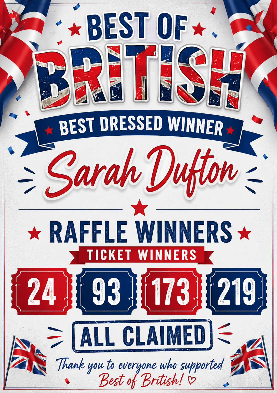 Best of British Music Night – Thank you